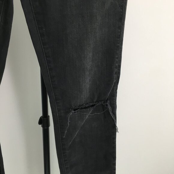 MADEWELL 5 Pocket Black Wash Curvy High Rise Raw Hem Distressed Skinny Jeans - Picture 10 of 14